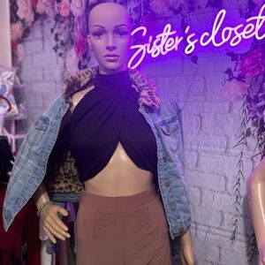 Sexy crop top black color